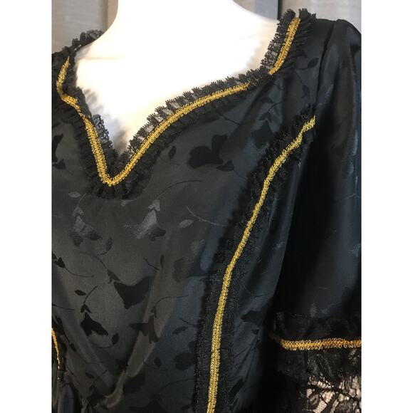 Vintage Ricci Antonio Custom made Black and Gold Party Dress Sz M - Picture 2 of 6